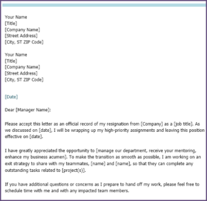 Resignation Letter Template Free Download